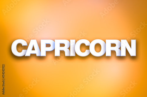 Capricorn Theme Word Art on Colorful Background