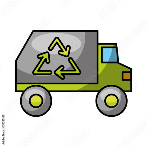 isolated recycle truck icon vector illustration graphic design