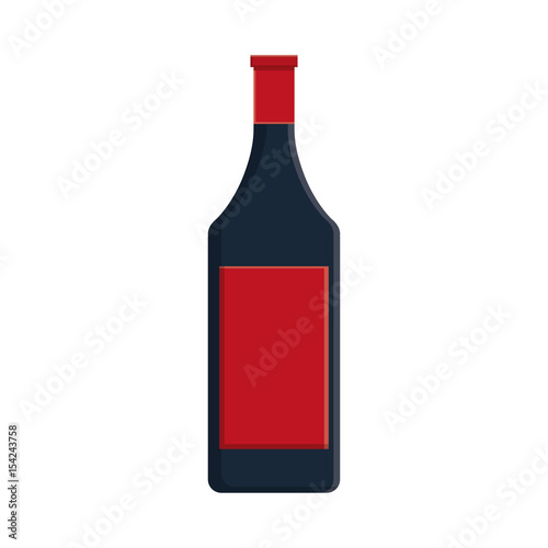 wine bottle icon over white background. vector illutration