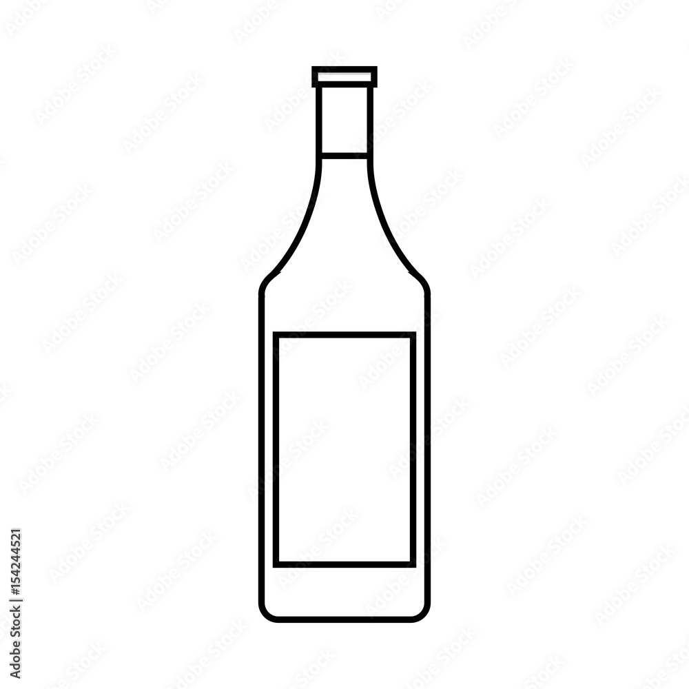 wine bottle icon over white background. vector illutration