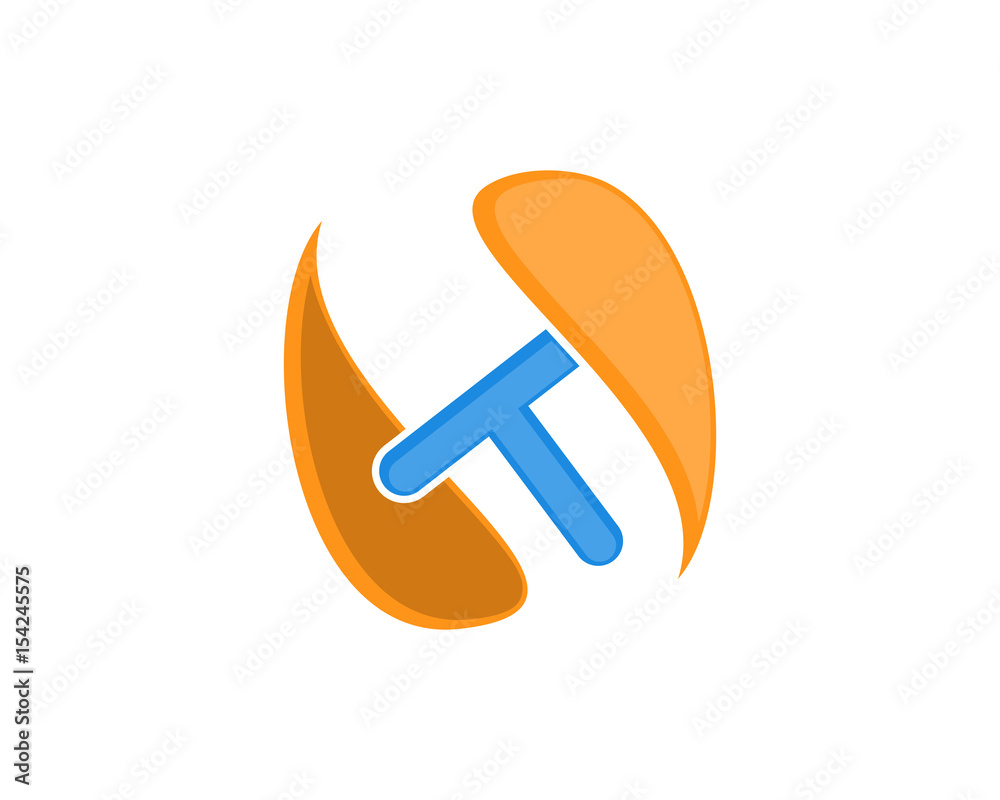 T letter liquid energy logo