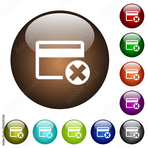 Cancel credit card color glass buttons