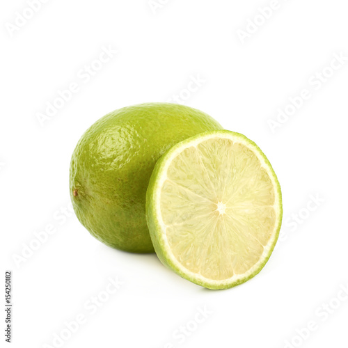 Sliced lime fruit isolated