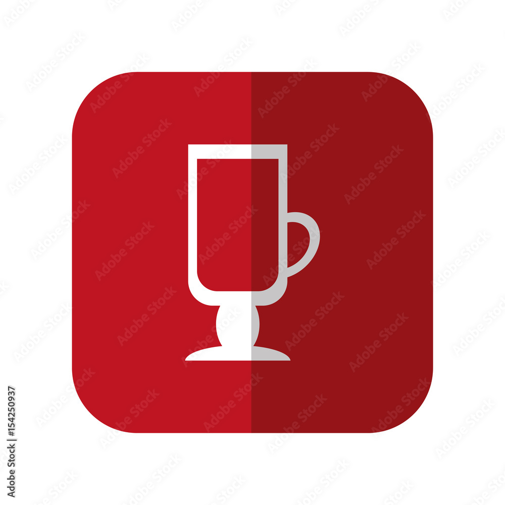 coffee drink icon over red square and white background. vector illustration coffee drink icon over red square and white background. vector illustration