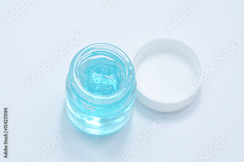 moisturizing blue gel at the white background 
