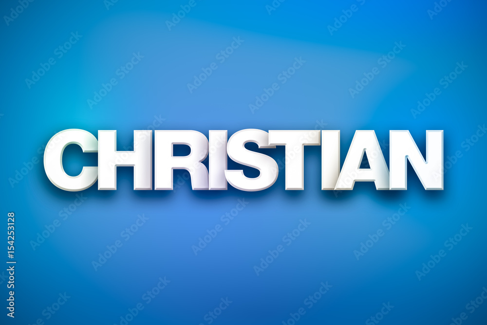 Christian Theme Word Art on Colorful Background