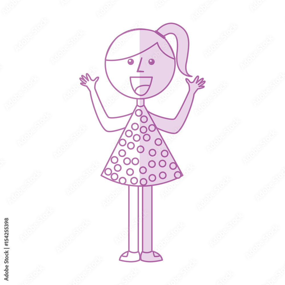 young girl with hands up avatar character vector illustration design young girl with hands up avatar character vector illustration design