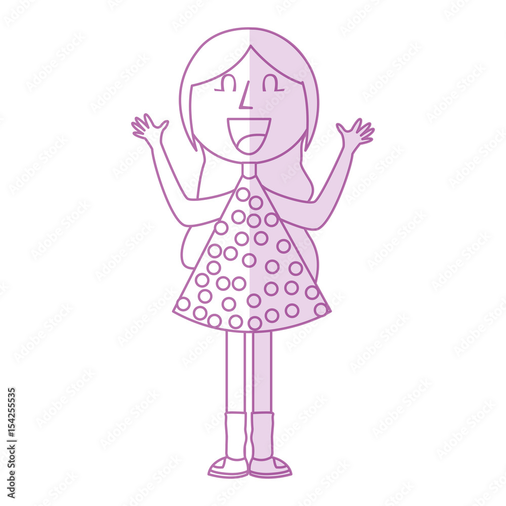 young girl with hands up avatar character vector illustration design young girl with hands up avatar character vector illustration design