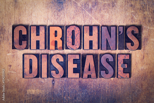 Chrohn's Disease Theme Letterpress Word on Wood Background