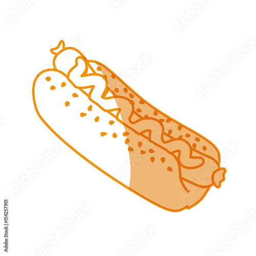 Hot dog fast food icon vector illustration graphic design