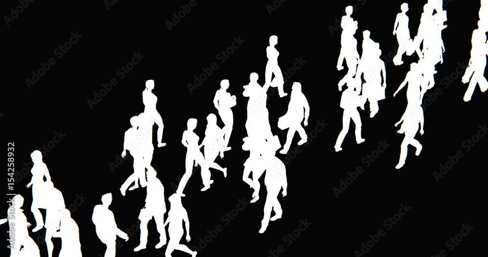 4k Crowd Of People walking,businessman silhouette. 4k Crowd Of People walking,businessman silhouette.