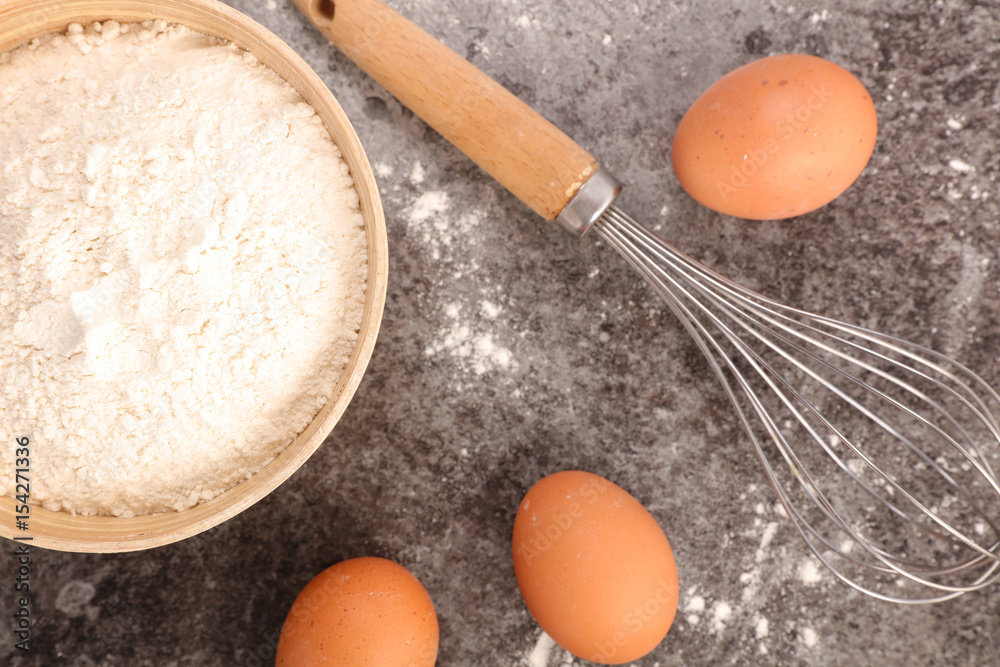 flour and fresh egg flour and fresh egg
