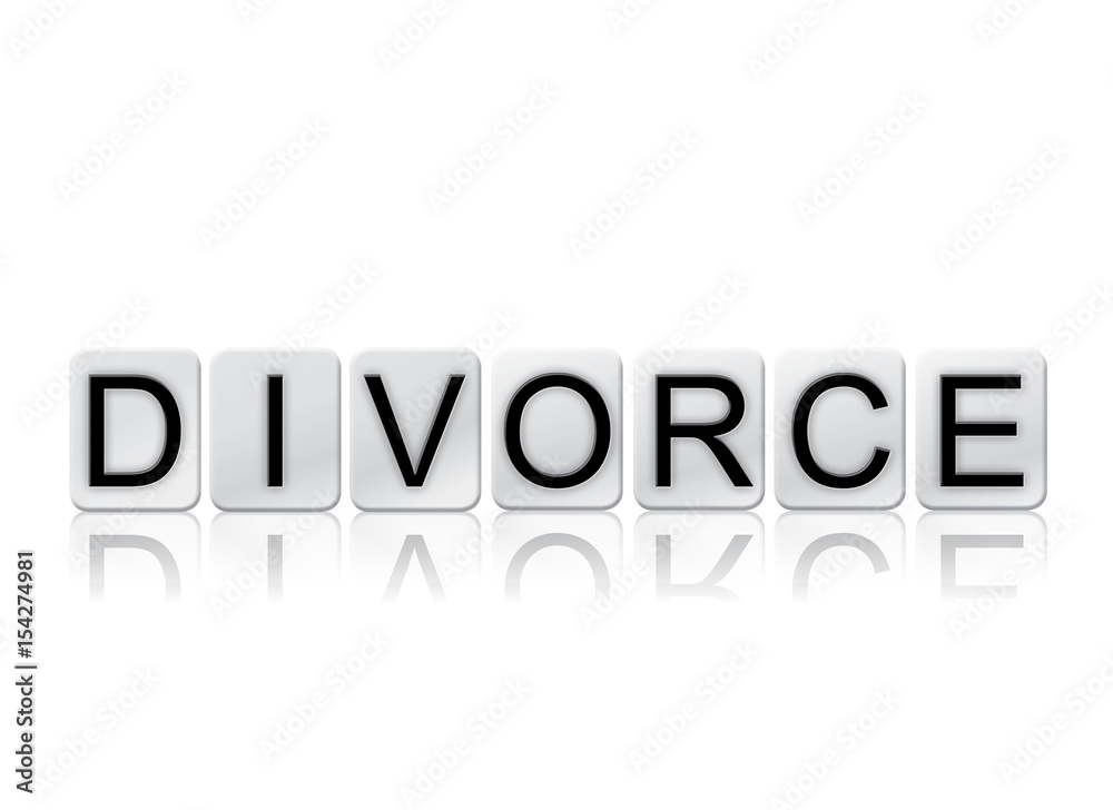 Divorce Concept Tiled Word Isolated on White