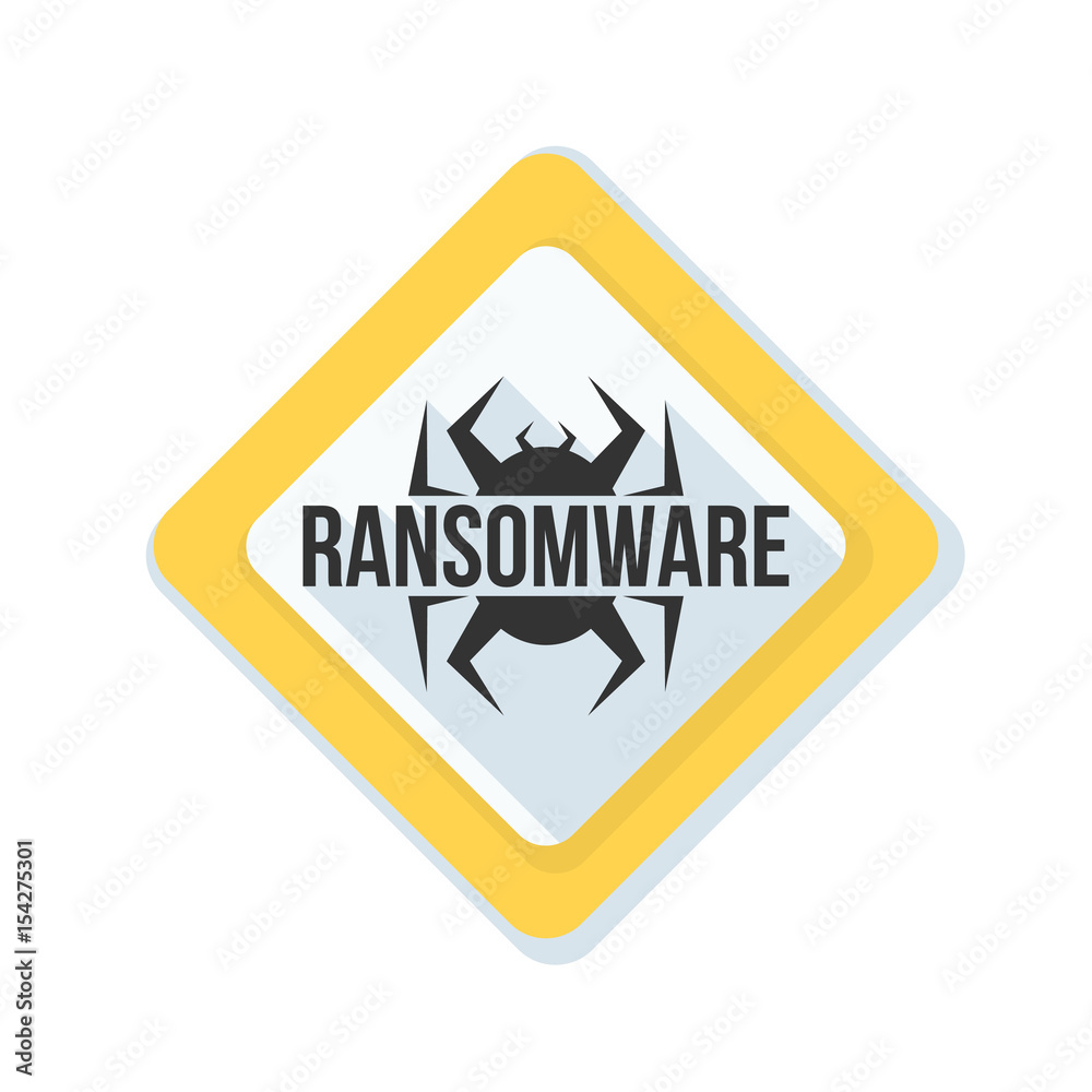 Ransomware Hazard sign Ransomware Hazard sign