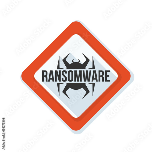 Ransomware Hazard sign