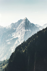 Keuken achterwand Wit Rocky Mountains toppen en zomerbos  © EVERST