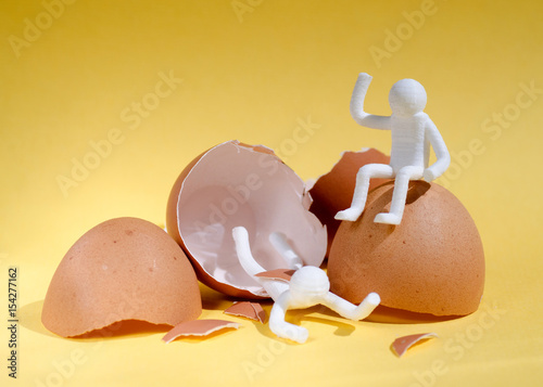 Canvas Print Birth of People from an Egg Concept