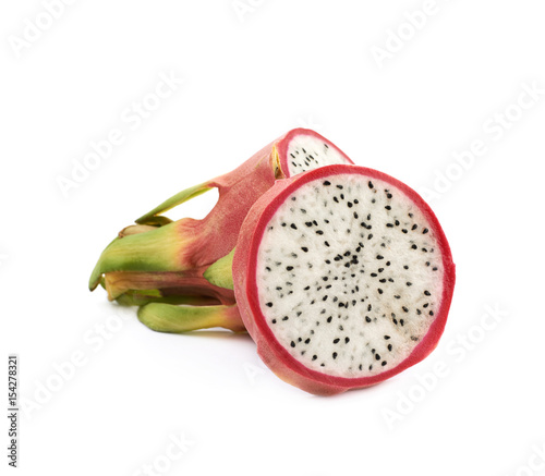 Sliced dragon fruit pitaya isolated