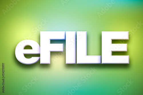 eFile Theme Word Art on Colorful Background photo