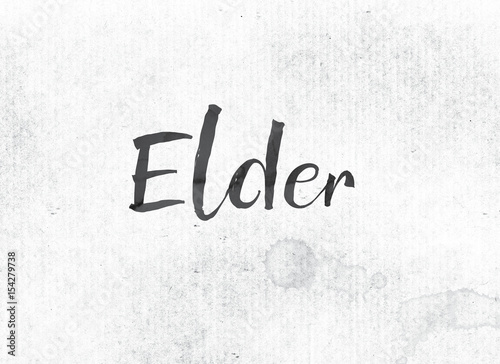 Elder Concept Painted Ink Word and Theme