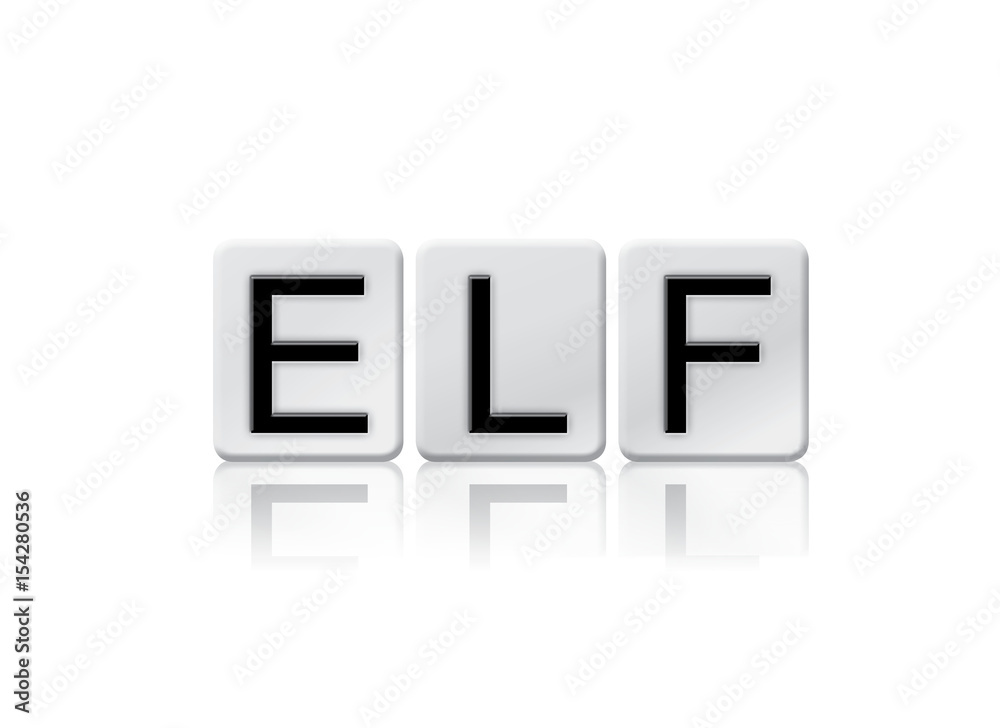 Elf Concept Tiled Word Isolated on White