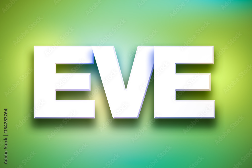 Eve Theme Word Art on Colorful Background Stock Illustration