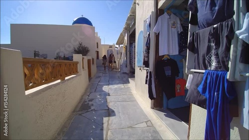 Walk through Oia on the Island of Santorini, Cyclades, Greece