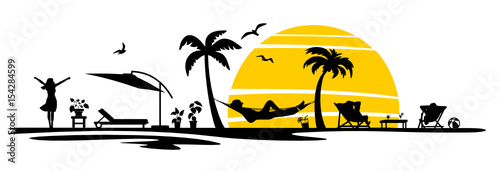 Silhouette Sommer Hängematte