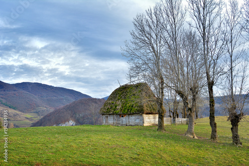 Old houses in the Transylvanian villages (landscape) photo