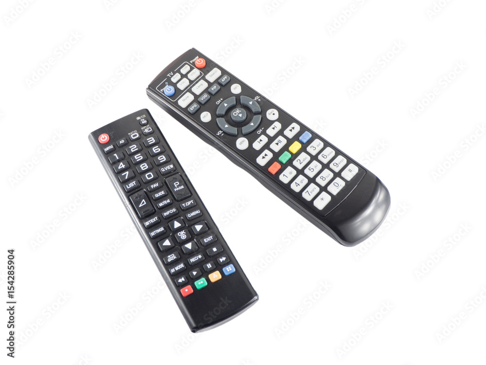 TV remote contol over white isolated background TV remote contol over white isolated background