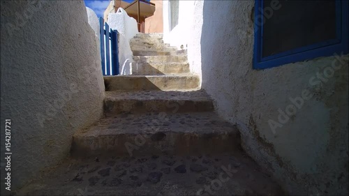 Walk through Oia on the Island of Santorini, Cyclades, Greece