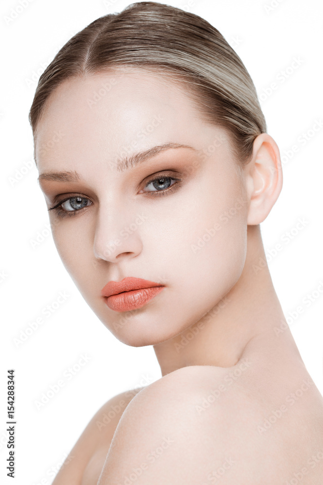 Beauty fashion model with natural makeup skin care Beauty fashion model with natural makeup skin care