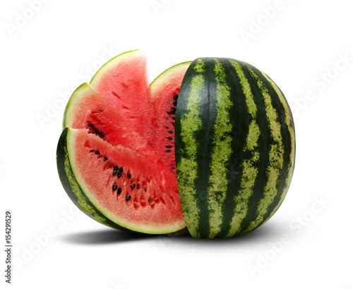  watermelon isolated on white background.