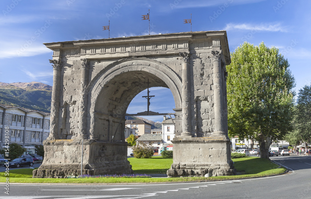 Triumphal arch of Augustus in Aosta, Italy