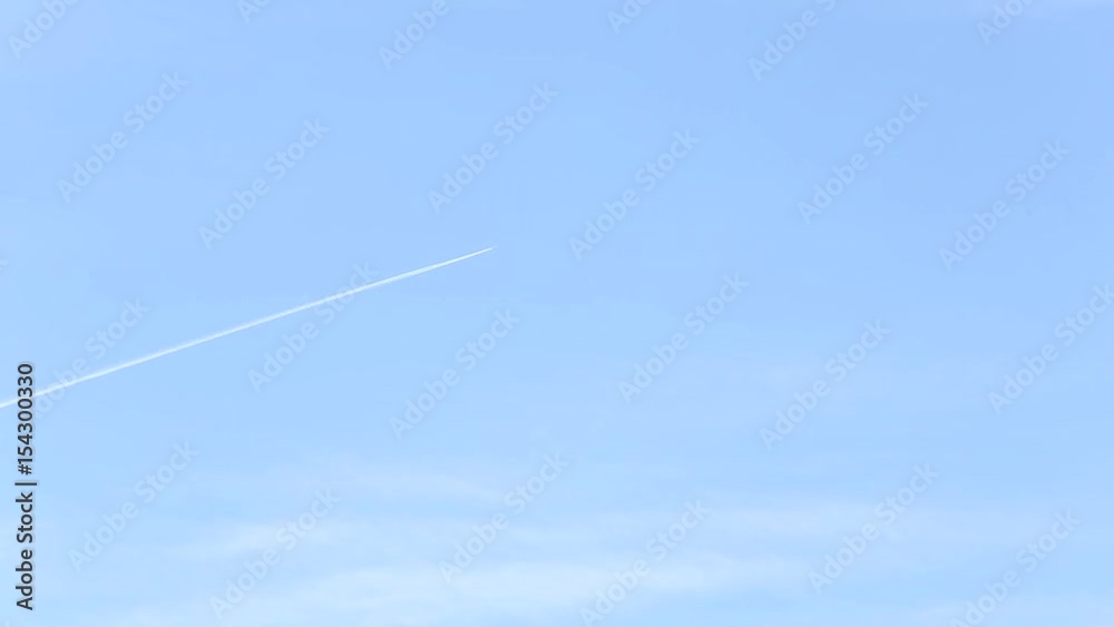 Flight of plane high in blue clear sky. Real time full hd video footage. Flight of plane high in blue clear sky. Real time full hd video footage.