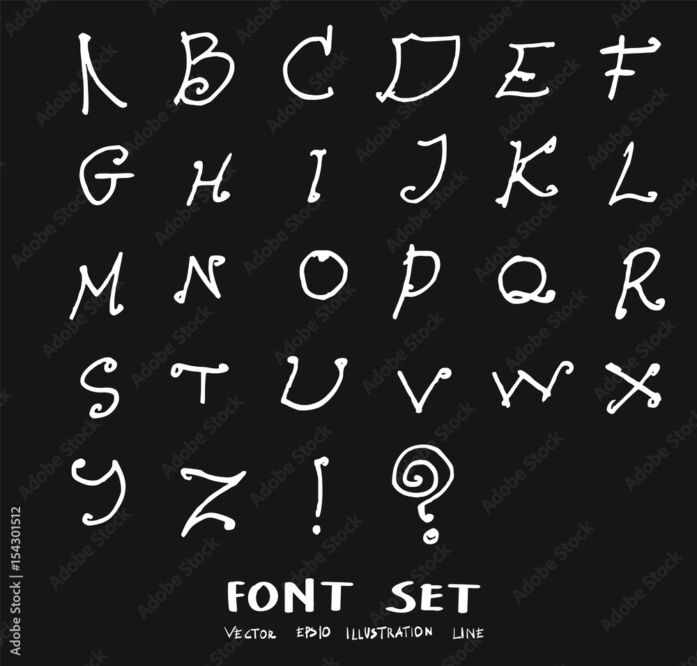 Hand drawn alphabet letters Vector on chalkboard eps10 Hand drawn alphabet letters Vector on chalkboard eps10