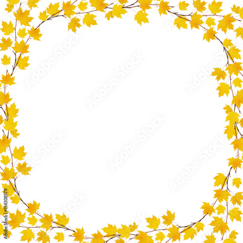 Autumn maple leaves frame