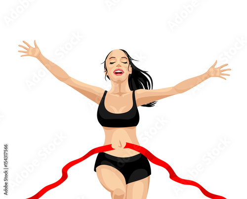 Girl runner finishing