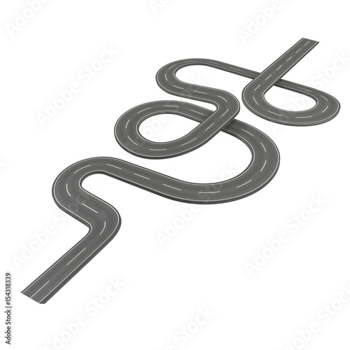 Highway- 3D illustration isolated on white background