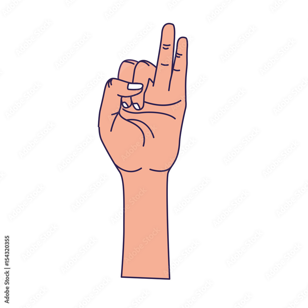 hand with pinky and ring finger up symbol Stock Vector Adobe Stock