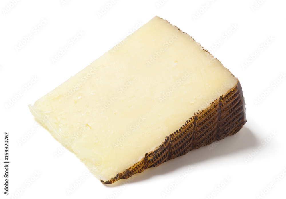 Manchego Sheep's Milk Cheese on White Background