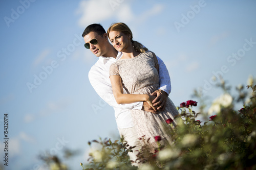 Loving couple in the spring...