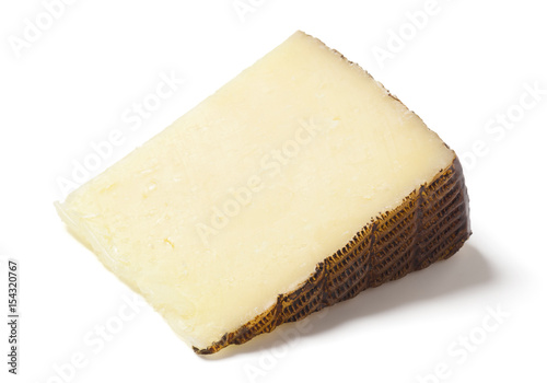 Manchego Sheep's Milk Cheese on White Background photo