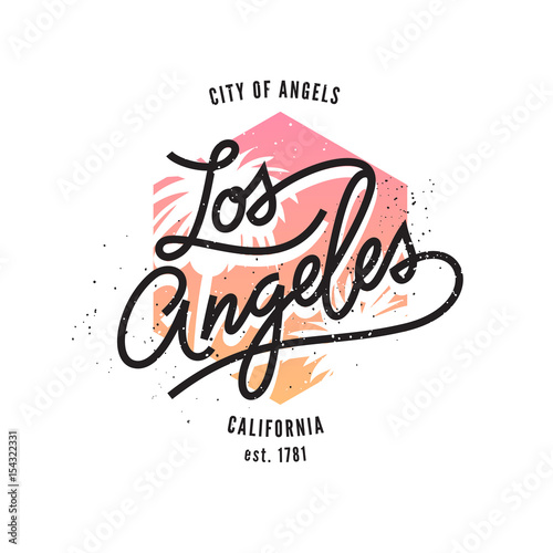 Los Angeles, aged vintage style vector typographic print