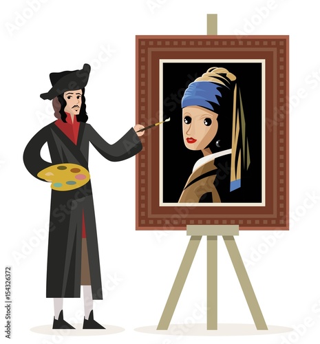 great duch painter painting a girl with a earring