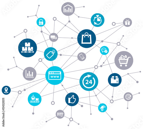 e-commerce / online shopping challenges vector