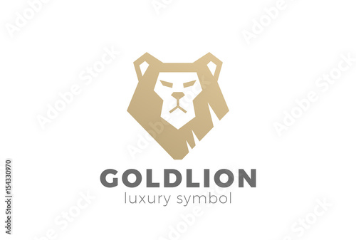 Lion head Logo vector. Financial Business icon Power symbol