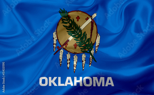 Flag of Oklahoma, USA with waving fabric texture