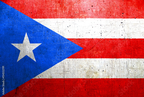 Flag of Puerto Rico, with an old, vintage metal texture