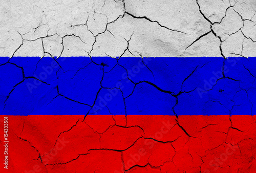 Flag of Russia, with dried soil texture